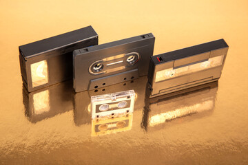 Audio cassette. device for working with voice and journalism. analog audio recording.
