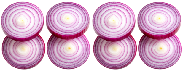 Onion Cut into Quarters – Cooking Preparation Step – Transparent Background