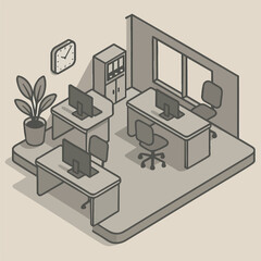 modern office space. vector illustration