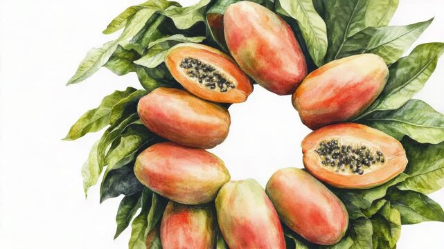 A beautiful hand-painted wreath made of papanas, perfect for decorative purposes