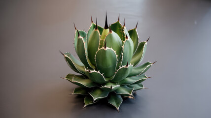 Agave Geometry – AI-Generated Close-Up of Succulent Elegance with Radiant Detail