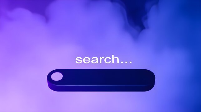 A modern and clean "Image" button design. The button should have a soft gradient background (blue to purple, rounded edges, a subtle shadow for depth, and smooth glossy highlights. The text "search.."