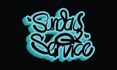 SUNDAY SERVICE graffiti tag style design