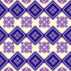 Geometric Ethnic pattern,Native American tribal fabric, tile, carpet, vector, illustration design, on navy blue background 