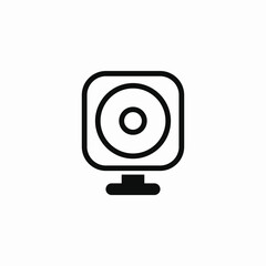 small audio player stand icon sign vector