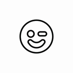 wink impression icon sign vector