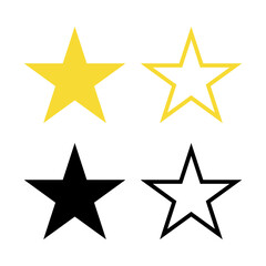 Review Star Icons – Yellow and Black Styles