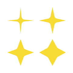 Obraz premium Sparkle Star Icon Set – Yellow Shine Effect
