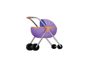 baby stroller icon 3d illustration render