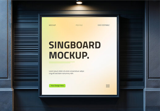 Advertising Singboard Mockup
