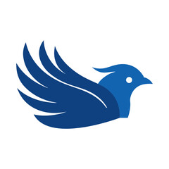 Obraz premium A clean, modern blue bird logo symbolizing freedom, growth, and aspiration. Ideal for businesses focused on progress, nature, or communication.