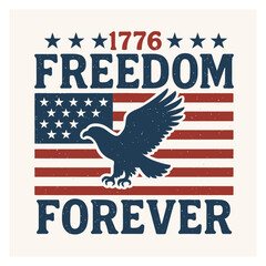 Patriotic american eagle design with 1776 freedom forever
