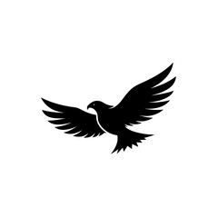 Eagle in Flight Icon Vector with Flat and Clean Isolated Design
