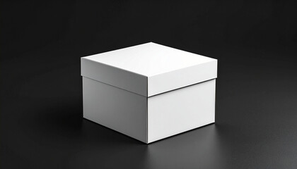 Fototapeta premium White Skincare Box On Black Seamless Studio Background