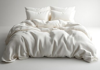Cream Linen Bedding Mockup Luxurious Sleep