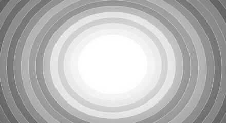 Obraz premium Concentric circles in shades of gray radiating from a central white light source creating depth illusion
