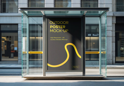 Bus Stop Poster Mockup