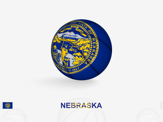 Nebraska Basketball Concept with National Flag Design.