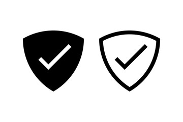 Security Shield Checkmark Outline Icons