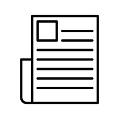 Newspaper Magazine Document Outline Icon