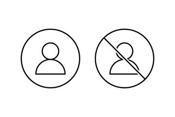 User Profile And Banned Account Outline Icons