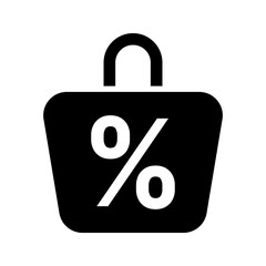Shopping Bag Discount Percent Solid Icon