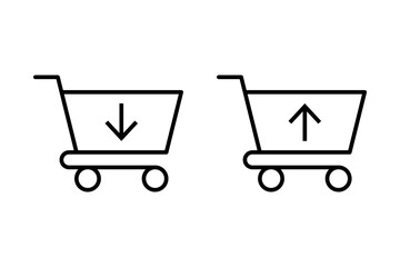 Shopping Cart Download Upload Outline Icons