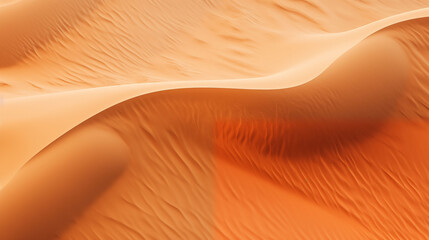 Aerial top-down view of desert landscape with wind-shaped patterns in sand, natural textures, minimal and abstract background