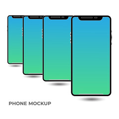Modern Smartphone Set Vector Mockup