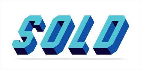 SOLD, word typography illustration for shop and store banner promotion.