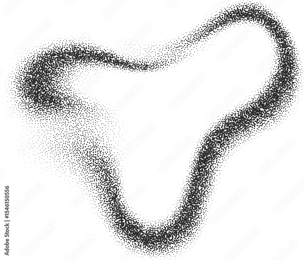 Poster grainy dotted gradient with pattern of noise texture. wavy brushstroke with dust effect. stipple spl