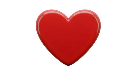 Fototapeta premium Glossy Red Heart on Transparent Background - Romantic Symbol