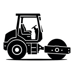 Road Roller Icon with Operator Inside