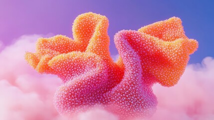 Stunning Abstract Coral Reef: Vibrant 3D Render of Organic Structure