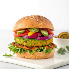 hamburger on a white background