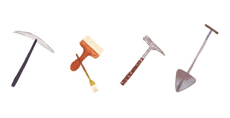 archaeologist's tools illustration