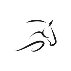 Jumping horse minimalist logo