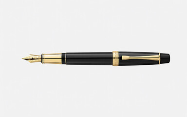 Elegant Black and Gold Fountain Pen Luxurious Writing Instrument for Refined Style