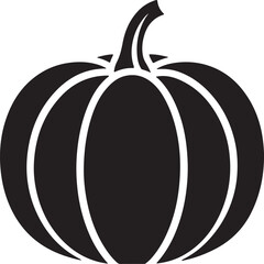 pumpkin silhouette, black and white silhouette, vector and illustration