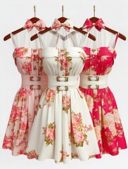Floral Dresses with Bow Ties
