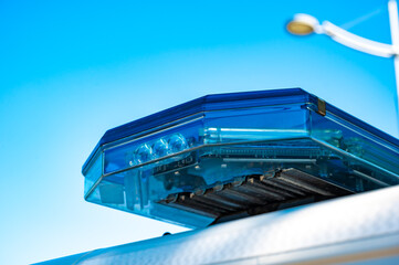Detail of police patrol car of Rivierenland at De Nekker in Mechelen, Belgium © Werner