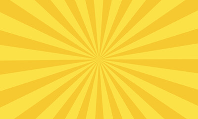 Yellow banner with Sun rays, lines background, light