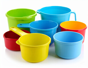 A colorful collection of generic measuring cups and spoons, ready for a hands-on science or cooking lesson.