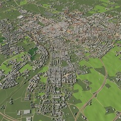 3D illustration of city and urban in Lecce Italy