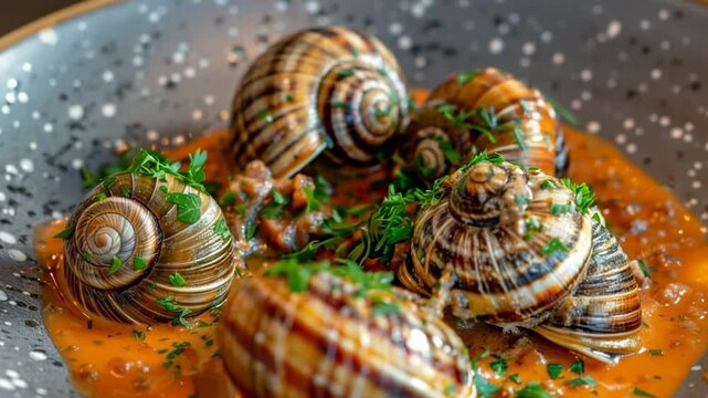 Baked snails with garlic, herbs, and butter