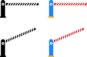 entry barrier icon. car parking barrier gate. Toll road icons. limiting access to restricted area
