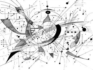 Abstract music background illustration with musical notes and treble clef symbol design