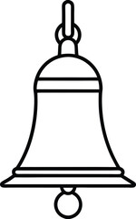 Minimal sacred bell vector with symmetrical clean design