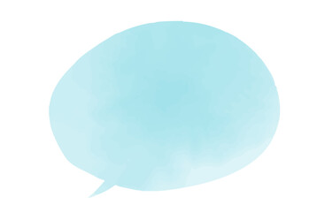 水彩風　水色の吹き出しベクター素材