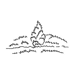 Summer landscape. Hand drawn vector illustration.